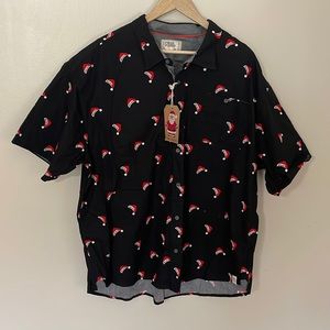 NWT Free Planet Santa Hat Button Down. 4X